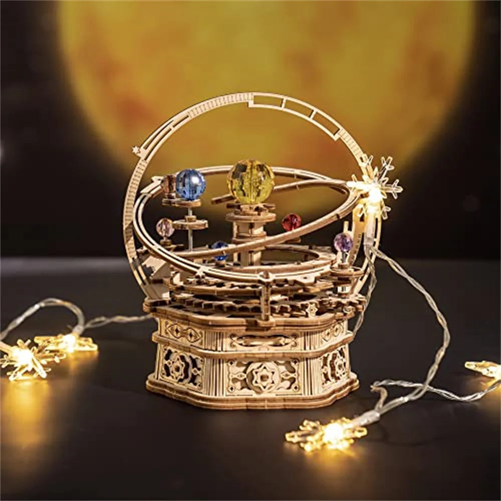 Starry Night Mechanical Music Box 3D Wooden Puzzle Assembly