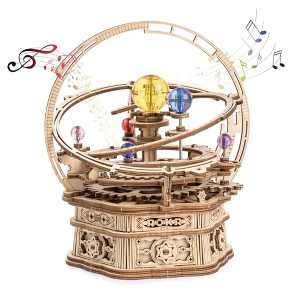 Starry Night Mechanical Music Box 3D Wooden Puzzle Assembly