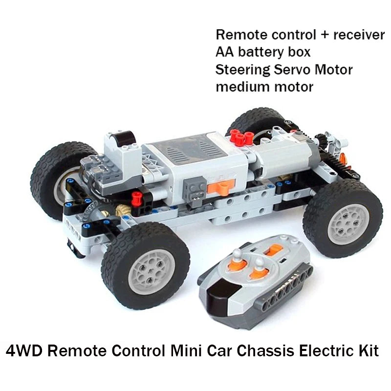 MOC Technical 4WD Four-Wheel Drive Cars Electric Remote Vehicle