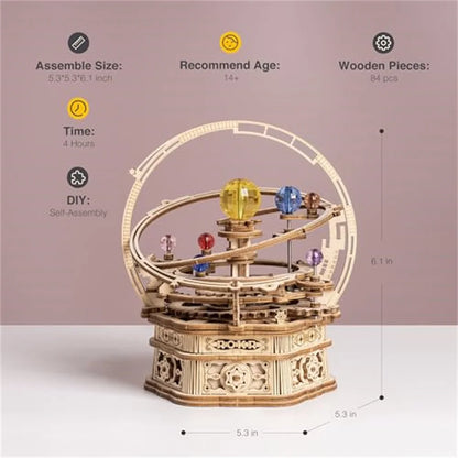 Starry Night Mechanical Music Box 3D Wooden Puzzle Assembly