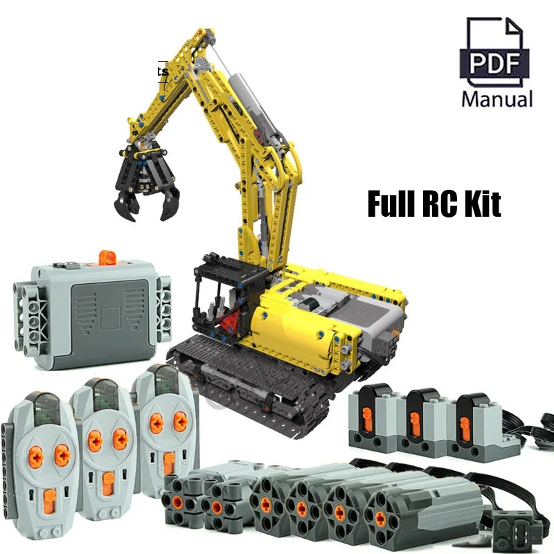 Technical Brick Excavator MOD Version full RC Power